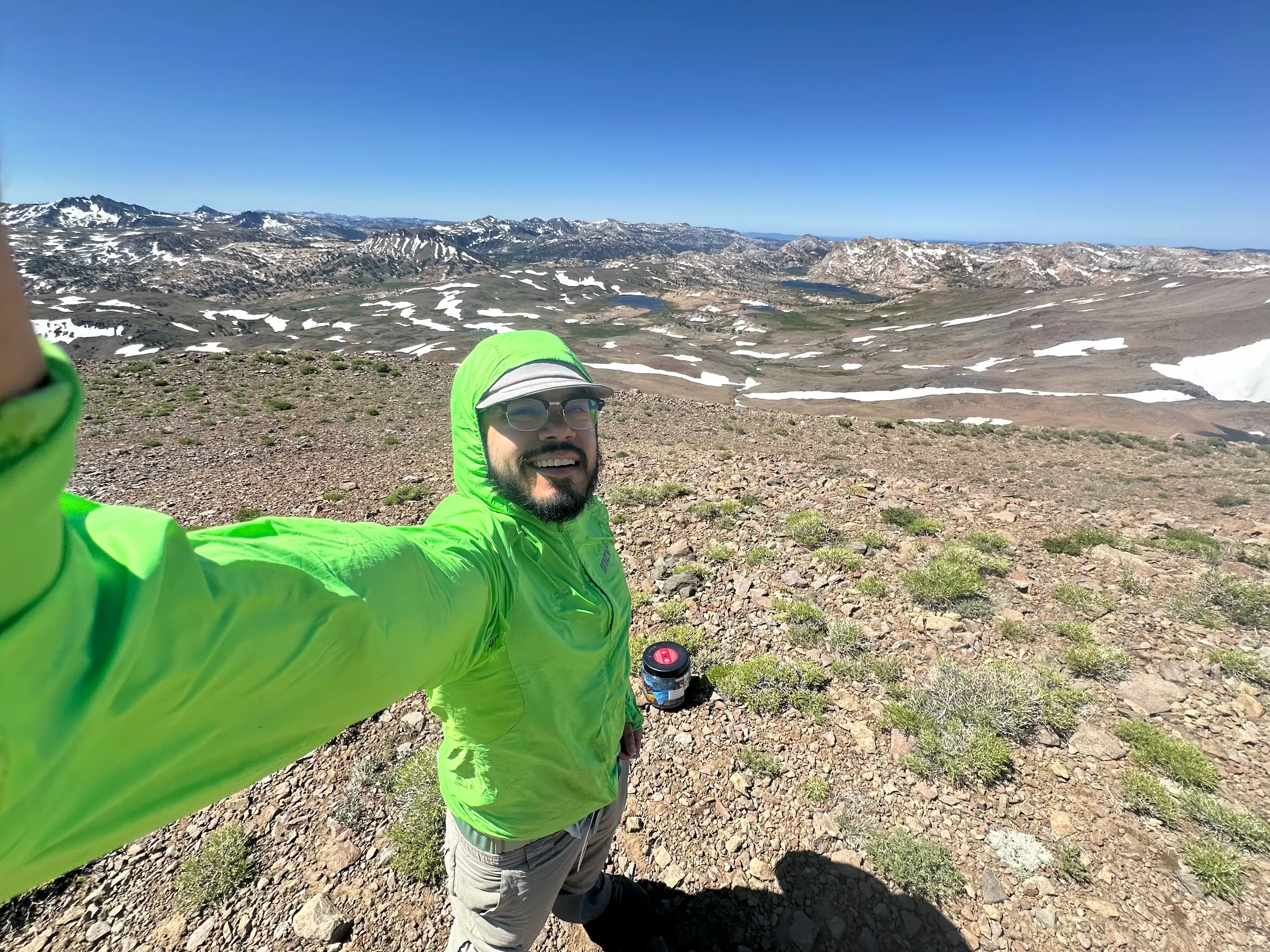 A selfie of me overlooking the sierra mountains.